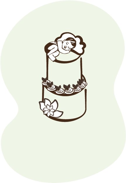 Home 6 Tort botez ilustratie green