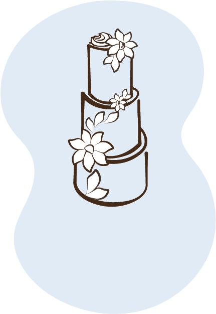 Home 4 Tort nunta ilustratie Blue